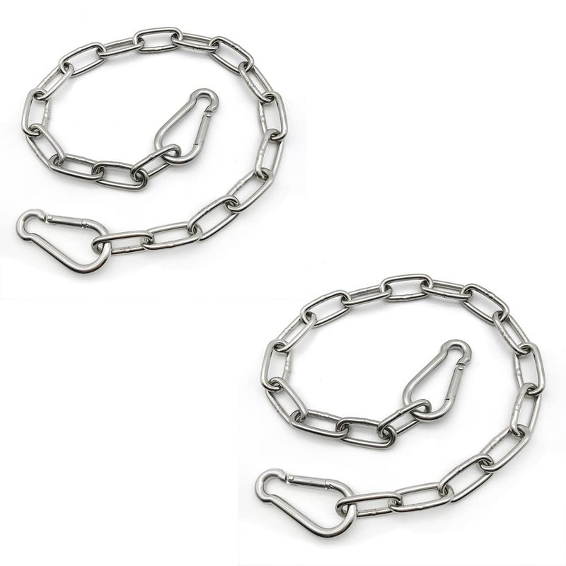 MIKMAYTOO 2 PCS Heavy Duty Stainless Steel Chain 550LB Capacity for Punching Bags Hanging Chair Hammocks Swing Trapeze Yoga (20  4MM-2 PCS) - Image 1
